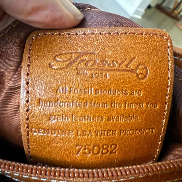 Fossil Vintage Brown Leather Double Handle / Crossbody Purse - Picture 7 of 7